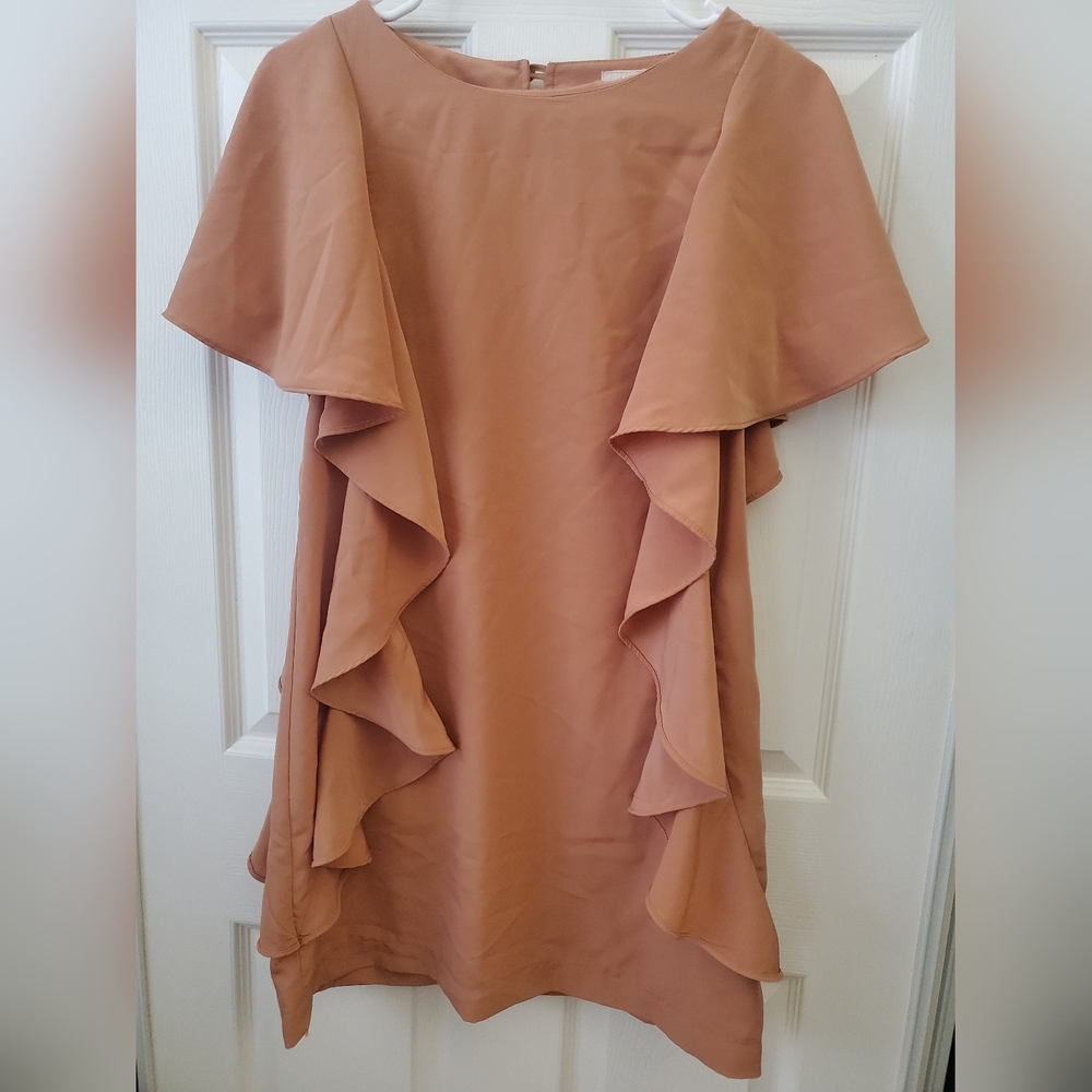 Cream Ruffled Dress - Picture 2 of 9